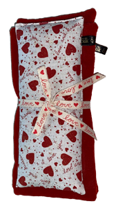 Neck and Eye Pillow Set Red hearts